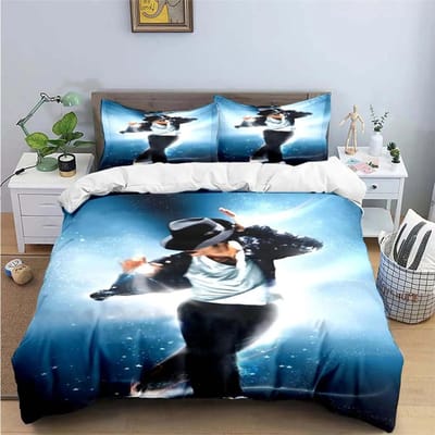 Exquise Mode M-Michael-Jackson Beddengoedset met Print Dekbedovertrek Dekbed Bed Jeugd Kinderen Meisje Jongens Verjaardagscadeau 135X200cm-2pcs