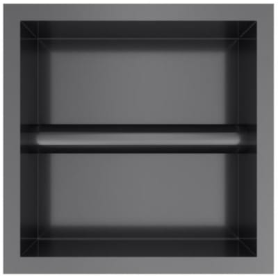 Hotbath &More Inbouwnis en Borstelgarnituur - 16 x 16 x 126 cm - Geborsteld Zwart PVD
