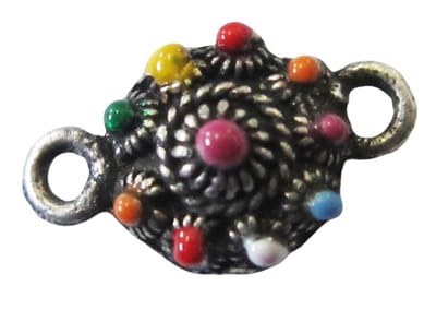 Zeeuws Meisje - zeeuws knoopje tussenstuk multi colour emaille