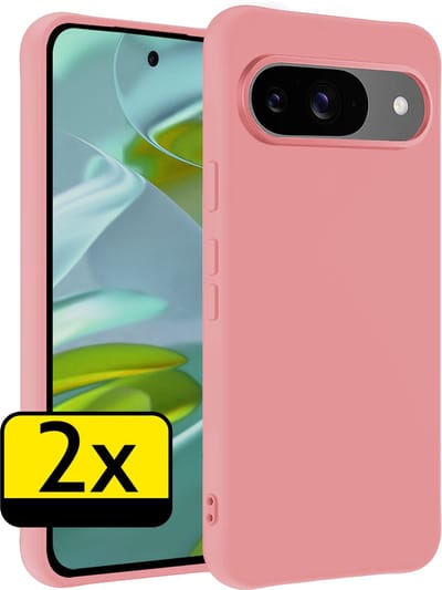 Hoesje - 2 Stuks - Geschikt voor Google Pixel 10 - Sterk & Shockproof - Case Siliconen - Back Cover - Telefoon Hoes - Telefoonhoesjes - Lichtroze