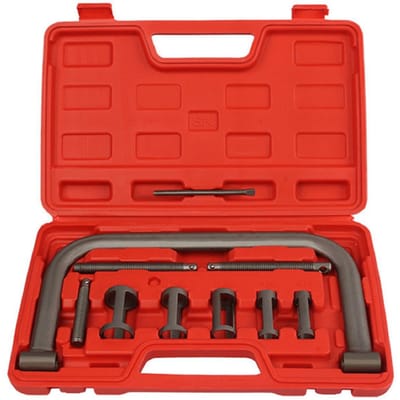 10 stuks klepveercompressor C-klemset Gratis demontagegereedschap voor klepveermontage met 10 PCS red