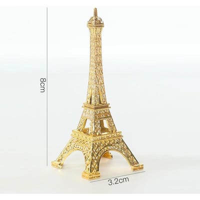 Vintage Eiffeltoren Standbeeld Bureau Decoratie IJzeren Eiffeltoren Beeldje Taartplateau Licht Luxe Ornament Unieke Kantoor Decoratie beige