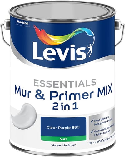 Levis - Essentials Mur & Primer Mix - Clear Purple B80 - Mengverf - 5 L