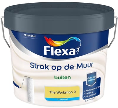 Flexa - Strak Op De Muur Buiten Zijdemat - The Workshop 2 - Mengverf - 2,5 L