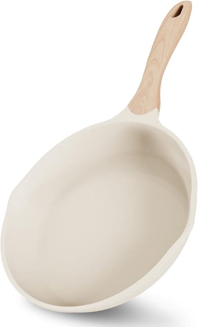 Koekenpan 28 cm met anti aanbaklaag en houten handvat - Geschikt voor alle warmtebronnen