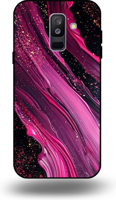 Smartphonica Telefoonhoesje geschikt voor Samsung Galaxy A6 Plus 2018 met marmer opdruk - TPU backcover case marble design - Paars Roze geschikt voor Samsung Galaxy A6 Plus 2018