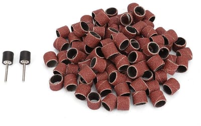 12mm Sandpaper Ring Sandpaper Wheel Grinding Bit, 2pcs Drum Mandrels and 100pcs Sanding Drum Set 1/2 Inch for Dremel - ShopVlot