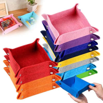 SnelShoppen - Puzzle Sorting Bowl Felt 12 Stuks - Stapelbare Vilt Bakken voor Puzzels - Draagbare Sorteringskommen met Drukknopen - Ideaal voor 500-25