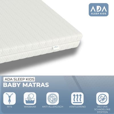 Ada Sleep Kids Peuter matras 70 x 140 cm - Koudschuim - Tencel Bambo - Ledikant - Hypoallergeen