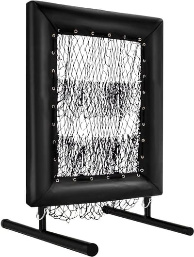 Pitching Net met Strike Zone - Verstelbaar 5-Niveau Rebound Systeem - Verstelbaar 5-Niveau Rebound Systeem, Zwart Metaal - 152,4 cm