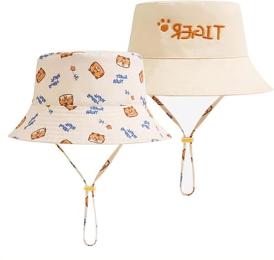 Kinder Zonnehoed - Baby Zonnehoed - Bescherming Tegen Zon - Verstelbare Kinband - 50 cm hoofdomtrek - Bloemenprint