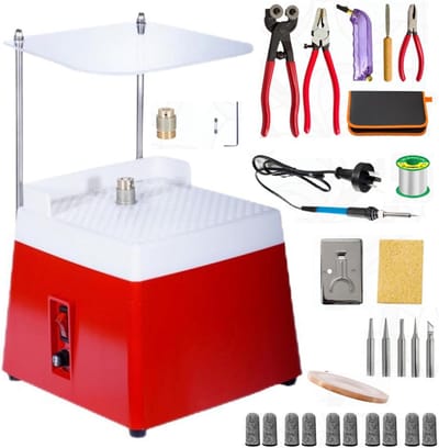 Starterset Voor Gebrandschilderd Glas, Mini-set Voor Gebrandschilderd Glas, Slijper Met Slijper en Soldeerbout, Glasvochtsnijder en Vingerbedjes, Mini-doe-het-zelf-slijpgereedschapsset Voor Moza 110v