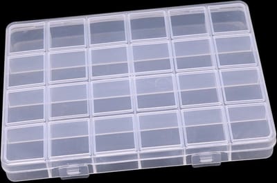 Knaak Opbergdozen Voor Kralen & Rocailles - Large - 2 Stuks - Transparant - Met Vakken - Handige Organizer