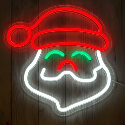 HEM LED Neon Kerstman met puntige baard – Kerstverlichting Wandlamp – Oranje/Rood/Wit – Binnen – Neon Kerstverlichting – Inclusief Opbergzak