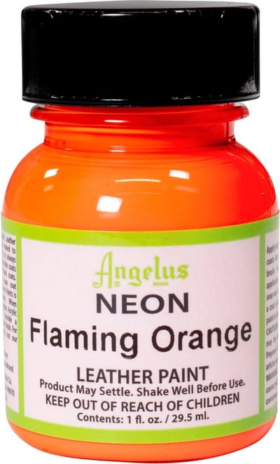 Angelus Leather Acrylic Paint - textielverf voor leren stoffen - acrylbasis - Neon Flaming Orange - 29,5ml