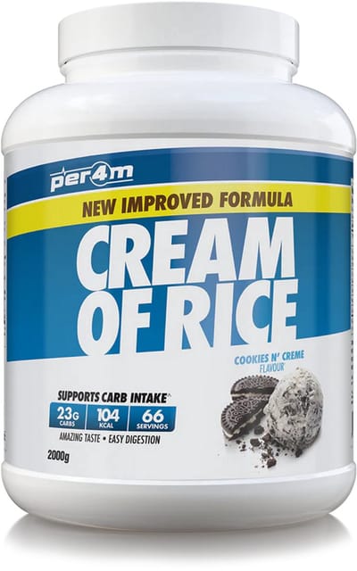 Per4m - Cream of Rice - 2kg - Cookies & Cream - Weight Gainer - Mass Gainer - COR - Cream of rice - Rijstmeel - Shake - Fitness - Krachttraining - Gym