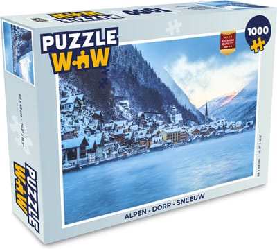 Puzzel Alpen - Dorp - Sneeuw - Legpuzzel - Puzzel 1000 stukjes volwassenen