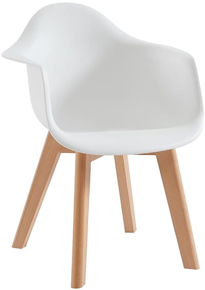 Vente-unique Set van 2 kinderstoelen met armleuningen van polypropyleen en beuken - Wit - POUPINETTE