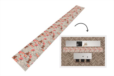 Keukenloper - Keukenmat - Vlinders - Patronen - Bloemen - Dieren - 400x50 cm - Keuken vloerkleed