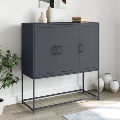 vidaXL - Hoge - kast - 100,5x39x107 - cm - staal - antracietkleurig