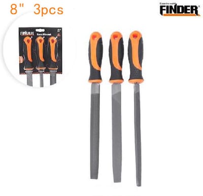 FINDER 3 delig vijlenset - Vijl - Vijlenset - Vijlen - Vijlenset - Oranje/Zwart - 200mm