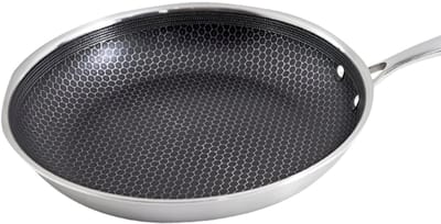 Cheffinger, Koekenpan 24 cm met honingraatcoating en lange handgreep, Zilver