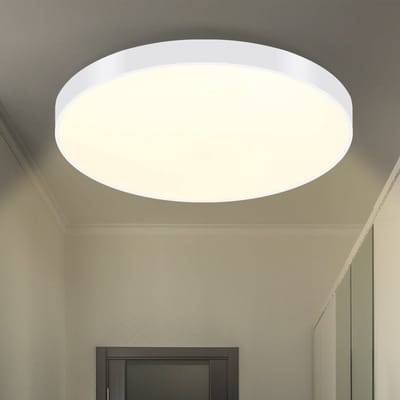 NETTLIFE Plafondlamp LED - 21 cm - Wit - 3000K Warm wit Licht - rond - IP44 Plafondverlichting - 12W - voor Keuken | Badkamer | Gang | Woonkamer | Slaapkamer