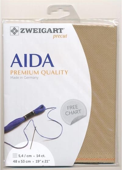 Borduurstof Aida 5,4 zand 48x53 cm - Zweigart