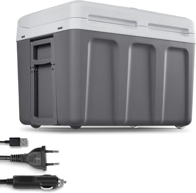 SCH® Elektrische koelbox 12 en 230 volt - Elektrische koelbox - Koelbox - Grijs - 39cm x 56cm x 42cm