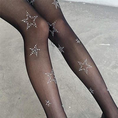 Y2K Stijl Diamant Zijde Doorzichtig Panty Vrouwen Dun Doorzichtig Sexy Kous High Streetwear Kristal Panty One Size gray
