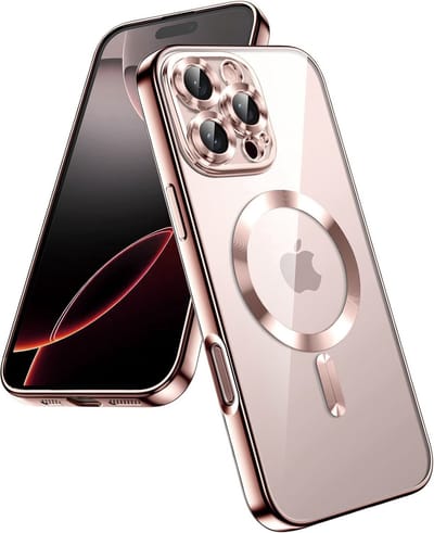 Hoesje Geschikt voor iPhone 16 Pro Hoesje - Geschikt voor MagSafe - Arara siliconen Backcover - Rosegoud