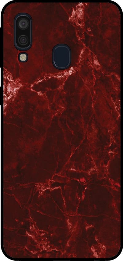 Smartphonica Telefoonhoesje voor Samsung Galaxy A40 met marmer opdruk - TPU backcover case marble design - Rood geschikt voor Samsung Galaxy A40
