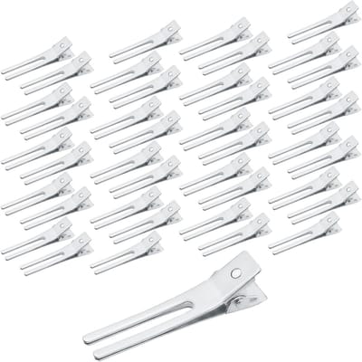 40 Stuks Pin Curl Clips - Zilveren Metalen Haarclips voor Stylen en Sectie - 1,77 Inch Enkele Prong Alligator Curl Clips voor Vrouwen en Meisjes in de Salon