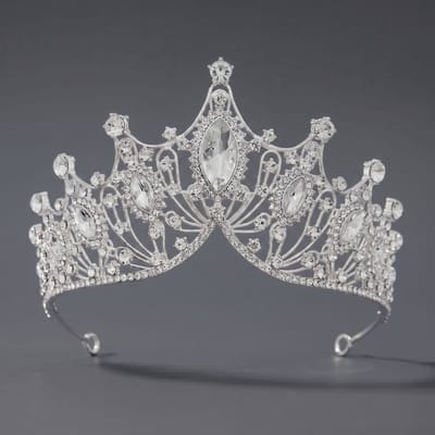 Kroon voor dames-Prinsessenkroon-Diadeem-Kroon-Strass-Elegant en Duurzaam - Geschikt voor Verschillende Gelegenheden-Haarsieraad-Stijl 28