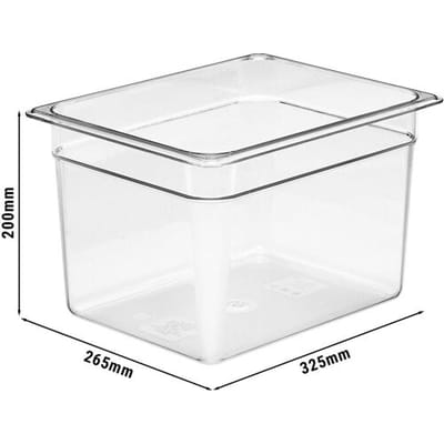 (6 stuks) CAMBRO Camview® - Copolymeer Gastronormbak 1/2 - Helder - Hoogte: 200mm - BPA-Vrij