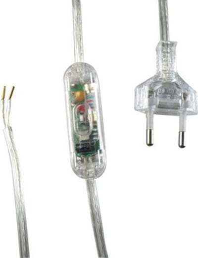 Aansluitsnoer met Dimmer - 10-150W - 2x0.75mm - 2m - Transparant
