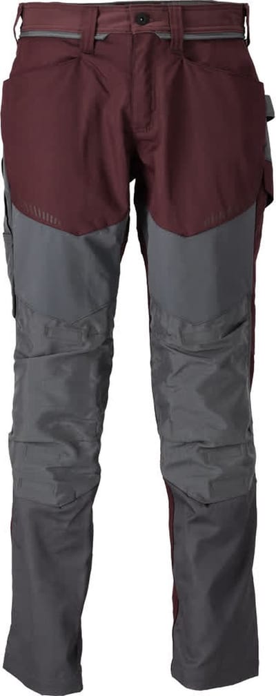 Mascot Customized Broek met kniezakken 22479-230 - bordeaux/steengrijs - C46 - 76