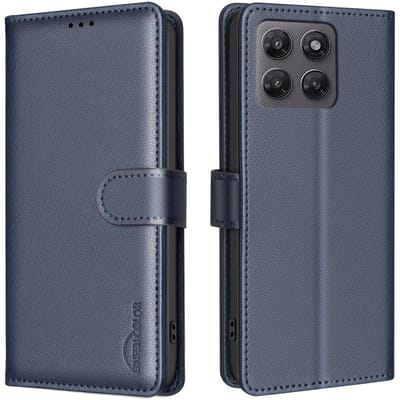 BINFEN Hoesje - Geschikt voor Motorola Moto G37 / G47 Hoesje - BINFEN Color Book Case - Blauw