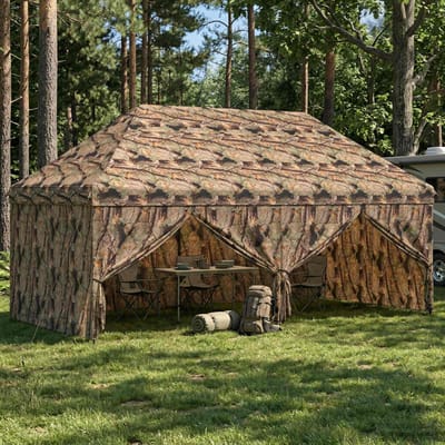 vidaXL - Pop-up - Gazebo - met - 4 - Zijwanden - 3 - x - 6 - m - Bos - Camouflage