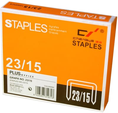 Plus Office staples N-23/15 - Doos van 1000 stuks