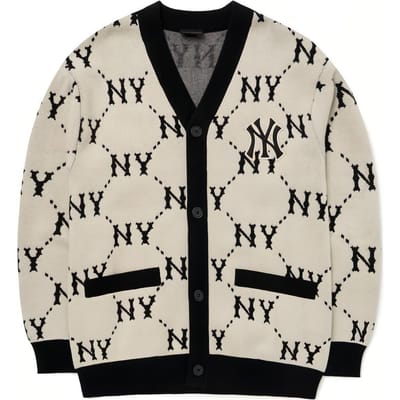 MLB Vintage Allover Gebreide Trui Unisex trui Wit 3AKCM0531-50CRS M beige