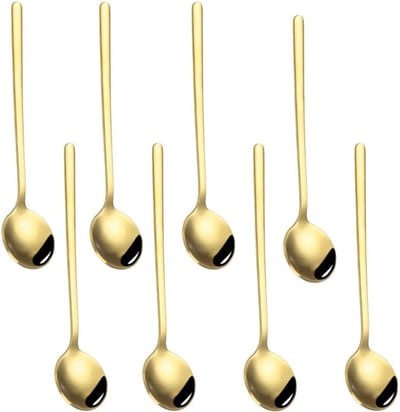 Elegante Roestvrijstalen Koffielepels, Set van 8, 13 cm, Ideaal voor Dessert en Thee, Vaatwasmachinebestendig