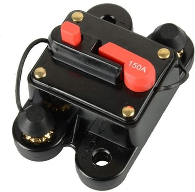 Stroomonderbreker - Zekering Omkeren - Bescherming Elektronica - Handmatige Reset - 150A - Zwart