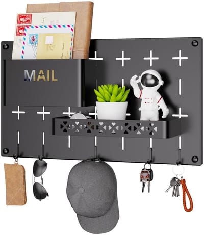 Dailygoods - Golden Bell Sleutelhouder voor muur, sleutelhaken, sleutelhaken aan de muur gemonteerd, sleutelrek, sleutelhanger voor thuisingang, modderkamer, hal, slaapkamer, kantoor