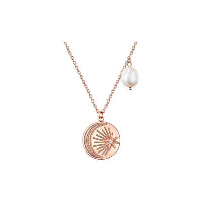 Valero Pearls damesketting roestvrijstalen zoetwaterparel One Size Roségoud 32018617
