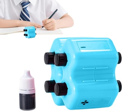 Rekenroller Stempel - Leergereedschap - Wiskunde Oefenen - 4-in-1 Functie - 9 x 9 cm - Blauw