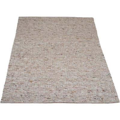 Vloerkleed Nicole Donker Beige 426 - 160 x 230 cm - Wollen Design Vloerkleed met Symmetrisch Geweven Patroon in Scandinavische / Hotel Chique Stijl