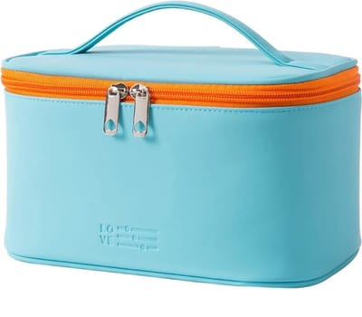 Toilettas, Make Up Tasje, Make Up Koffer, Beautycase, Make Up Organizer, Make Up Tas, Toilettas, Reistas, Toilettas Dames, Make Up Organizer, Make Up Etui, Cosmetica Tas, Verjaardag, Moederdag, Valentijnsdag, Cadeautje, PU-Leer, 22x14x12 CM, TURKOOIS