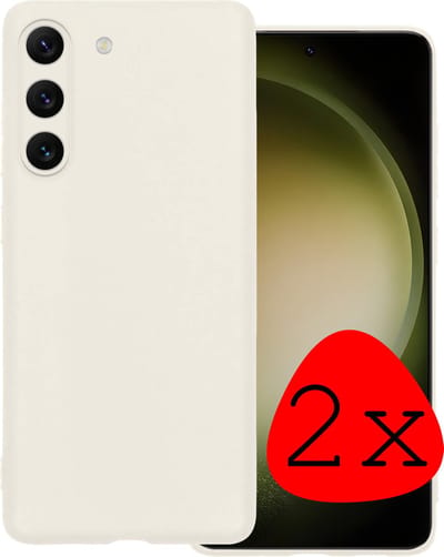 Hoesje 2 Stuks - Geschikt voor Samsung Galaxy S23 - Sterk & Shockproof - Case Siliconen - Back Cover - Telefoon Hoes - Wit