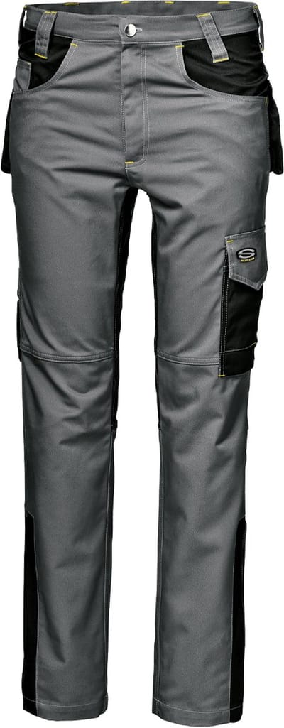 SIR SAFETY FUSION Werkbroek HEREN Zwart Gris– 100% Katoen – Met Kniezak, Hamerlus, D-Ring & Multifunctionele Zakken
